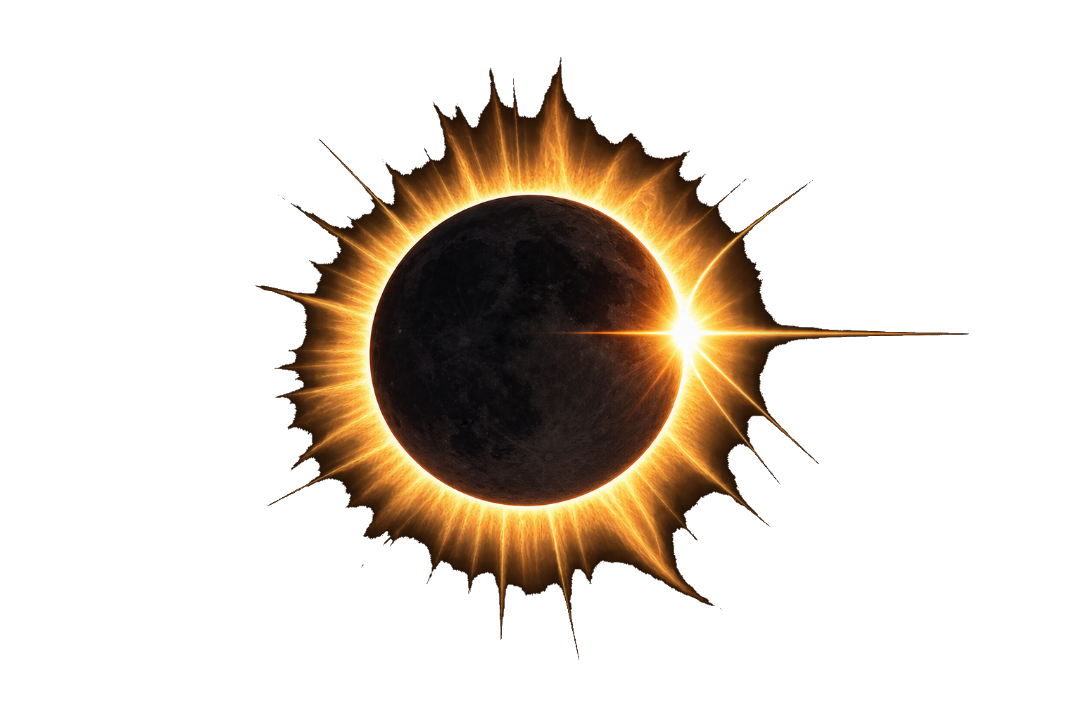 The Moon crossing in front of the Sun during a solar eclipse